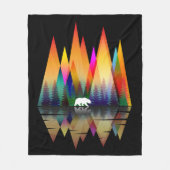 BERG REGENBOOG BEER FLEECE DEKEN (Voorkant)