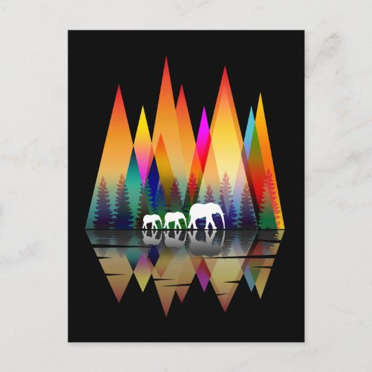 BERG REGENBOOG OLIFANT BRIEFKAART (Voorkant)