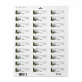 Berg Retouradreslabels Dennenbos Meer Etiket (Full Sheet)