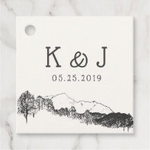 Berg retraite rustieke bruiloft monogram