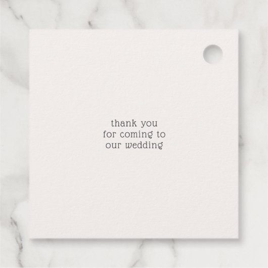 Berg retraite rustieke bruiloft monogram bedankjes labels (Achterkant)