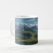 Berg rivier gras weide koffiemok (Voorkant links)