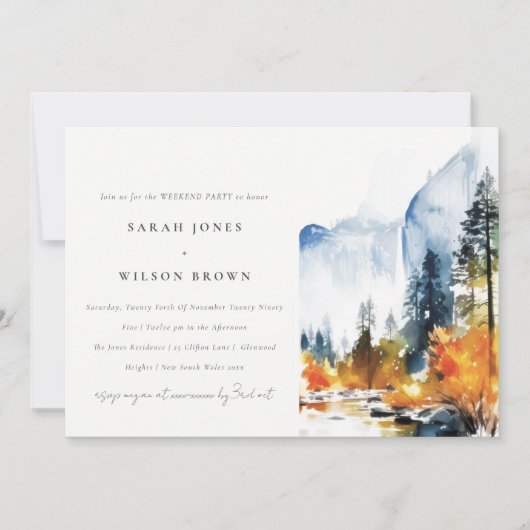 Berg Rivier Herfst Landschap Weekend Feestje Kaart (Voorkant)