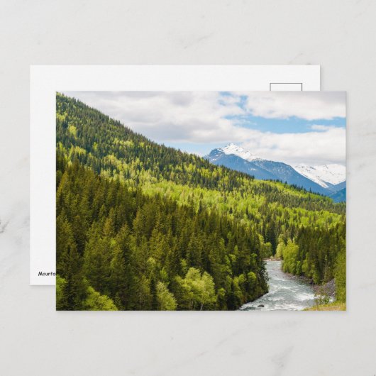 Berg rivier in het bos van British Columbia Briefkaart (Voorkant / Achterkant)