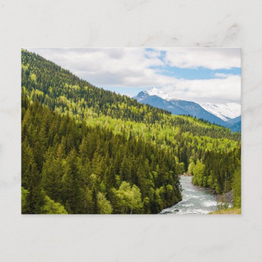 Berg rivier in het bos van British Columbia Briefkaart (Voorkant)
