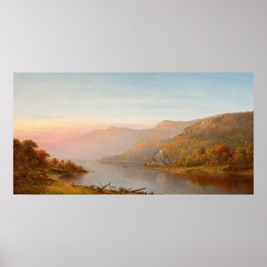 Berg Rivier Landschap (Herfst op de Hudson) Poster (Voorkant)