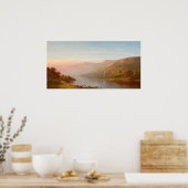 Berg Rivier Landschap (Herfst op de Hudson) Poster (Keuken)