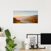 Berg Rivier Landschap (Herfst op de Hudson) Poster (Thuiskantoor)