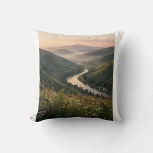 Berg Rivier Landschap Kunstprint Kussen