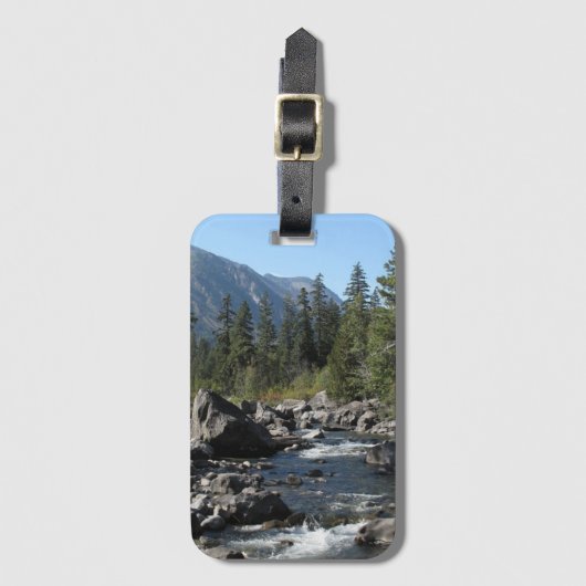 Berg Rivier Ruw Landschapsfoto Bagagelabel (Voorkant (verticaal))