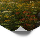 Berg Rivier Wilde Bloemen Landschap Poster (Hoek)