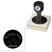 Berg Ronde Monogram Naam Adres   Rubberstempel (Gestempeld)