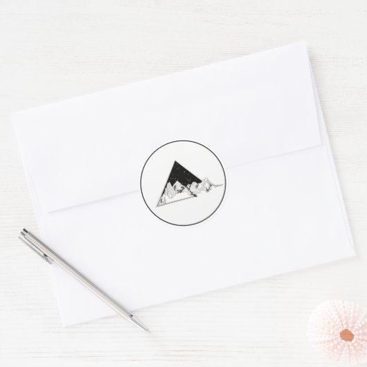 Berg Ronde Sticker (Envelop)