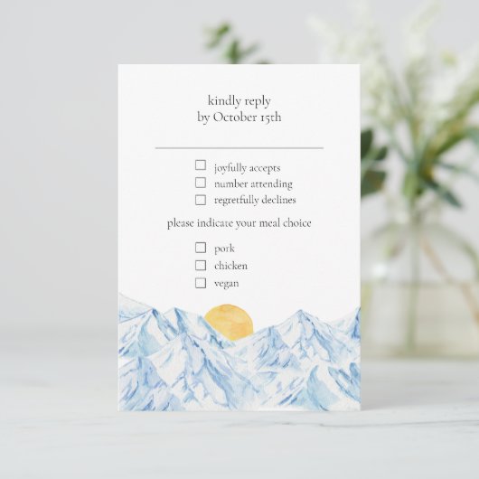 Berg Rustieke Aquarel RSVP (Staand voorkant)