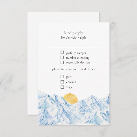 Berg Rustieke Aquarel RSVP (Voorkant / Achterkant)