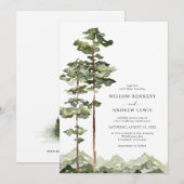 Berg Rustieke Trouw Uitnodiging (Voorkant / Achterkant)