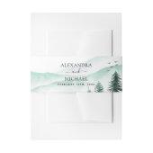 Berg Rustieke Waterverf Groene Huwelijk Uitnodigingen Wikkel (Voorkant Voorbeeld)