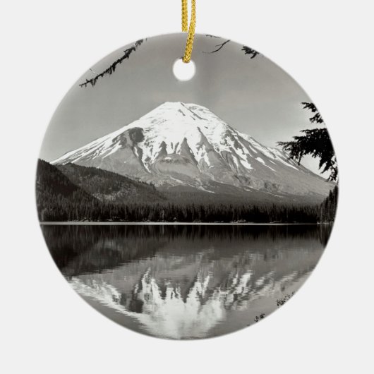 Berg Saint Helens en Spirit Lake Keramisch Ornament (Voorkant)