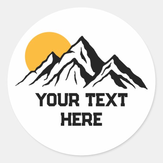 Berg Schilderen Wildernis Aangepast Ronde Sticker (Voorkant)