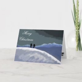 berg sneeuw kerstkaart feestdagen kaart