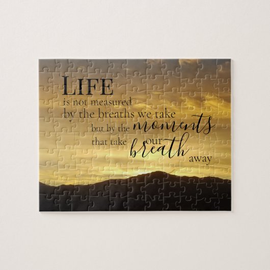 Berg Sunset Quote Life Moments Breator Away Legpuzzel (Horizontaal)