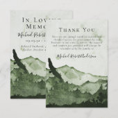 Berg Sympathie Begrafenis Dank je wel Notitiekaartje (Voorkant / Achterkant)