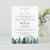 Berg thema bruiloft uitnodiging (Staand voorkant)