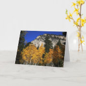 Berg van Aspens, Bomen, Blank Wenskaart Kaart (Gele Bloem)