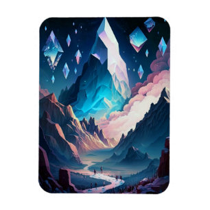 Berg van Crystal Fantasy Landscape Magnet Magneet