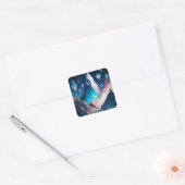 Berg van Crystal Fantasy Landscape Square Stick Vierkante Sticker (Envelop)