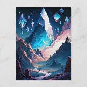 Berg van het Briefkaart van het landschap Crystal