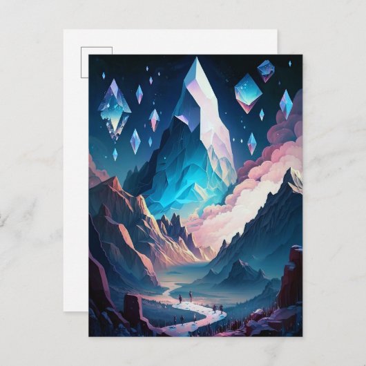 Berg van het Briefkaart van het landschap Crystal (Voorkant / Achterkant)