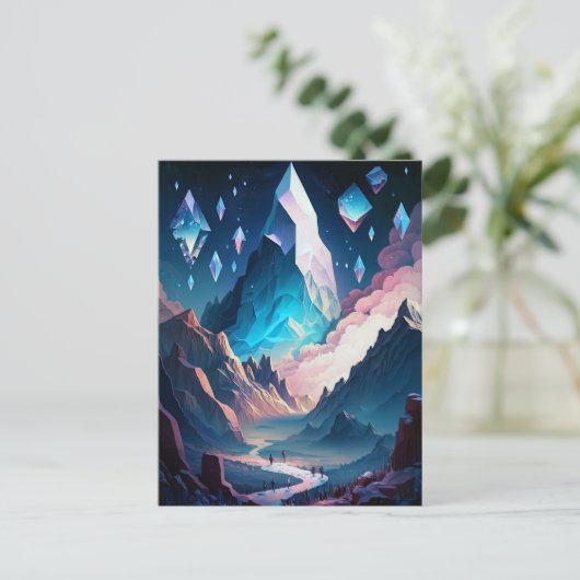 Berg van het Briefkaart van het landschap Crystal  (Staand voorkant)