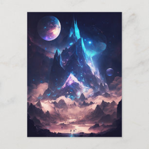 Berg van het landschap Crystal Fantasy Briefkaart