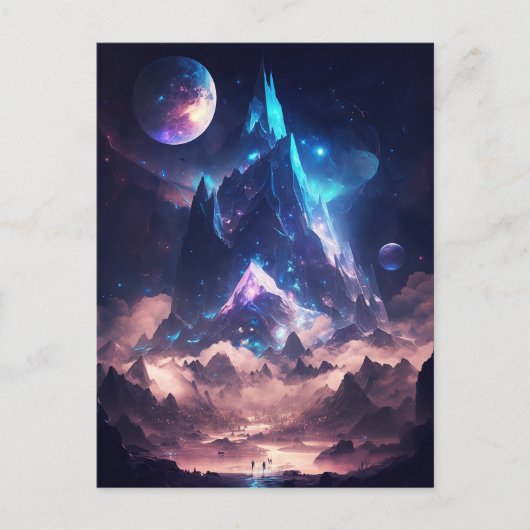 Berg van het landschap Crystal Fantasy Briefkaart (Voorkant)