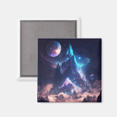 Berg van het landschap Crystal Fantasy Magneet (Voorkant / Achterkant)