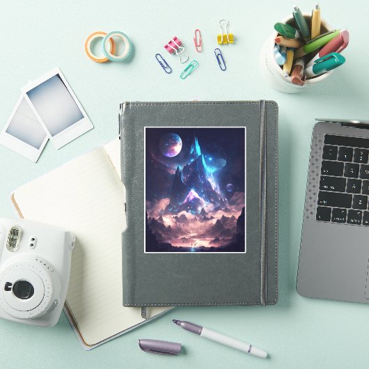 Berg van het landschap Crystal Fantasy Sticker (iPad Cover)