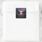 Berg Vierkante Sticker (Tas)