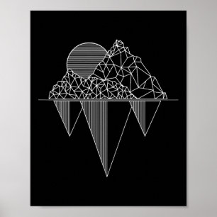 Berg Vintage Wandelen Kamperen Trekken Buiten Poster
