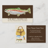 Berg Vist het Meer van het chartermeer Boat Brown  Visitekaartje (Voorkant / Achterkant)