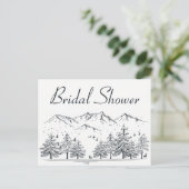 Berg Vrijgezellenfeest Natuur Bomen Landelijk Rust Uitnodiging Briefkaart (Staand voorkant)