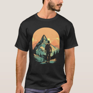 Berg Wandelen Avontuur zonsondergang T-shirt