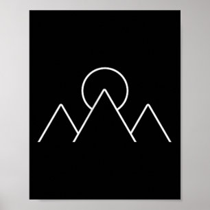 Berg Wandelen Kamperen Minimalsimus Geometrisch Gi Poster