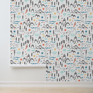 Berg Wandelpatroon Behang