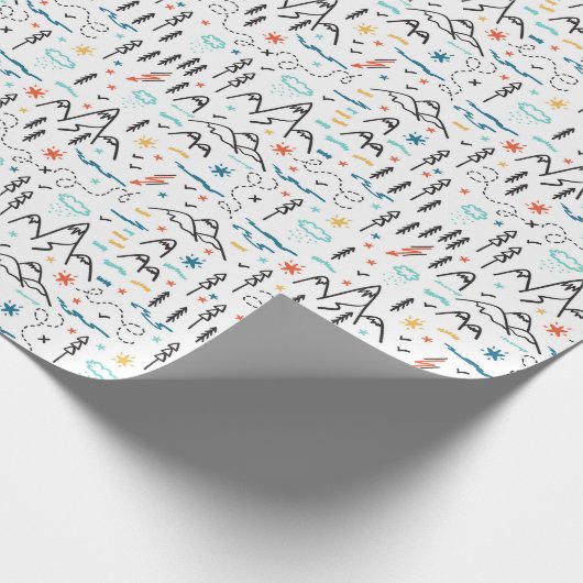 Berg Wandelpatroon Cadeaupapier (Hoek)