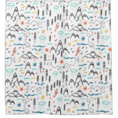 Berg Wandelpatroon Douchegordijn (Voorkant)