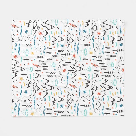 Berg Wandelpatroon Fleece Deken (Voorkant (Horizontaal))
