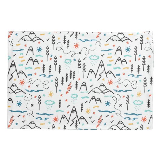 Berg Wandelpatroon Kussensloop (Achterkant-Links)