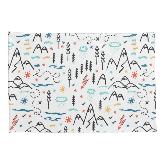 Berg Wandelpatroon Kussensloop (Achterkant-Rechts)
