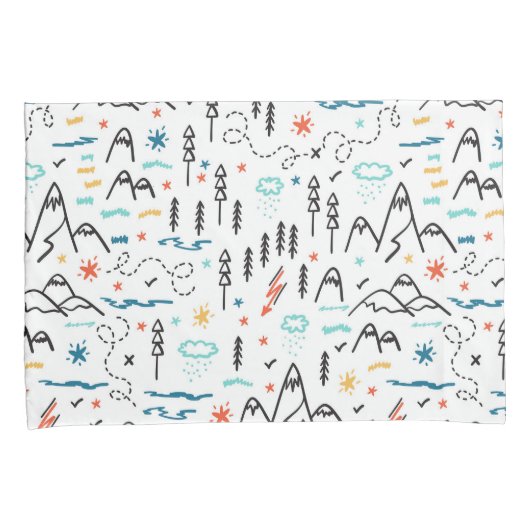 Berg Wandelpatroon Kussensloop (Voorkant-Rechts)